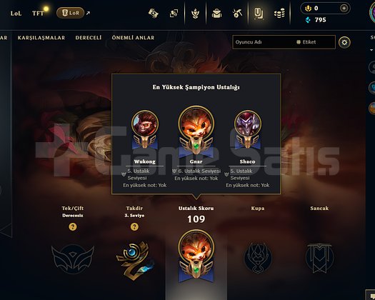 EUW 61LVL UNRANKED HESAP KOSTUMLER GORSELDE