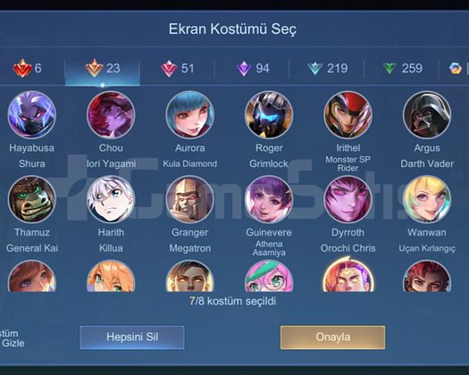 küresel hesap dopdolu 6 legend +++