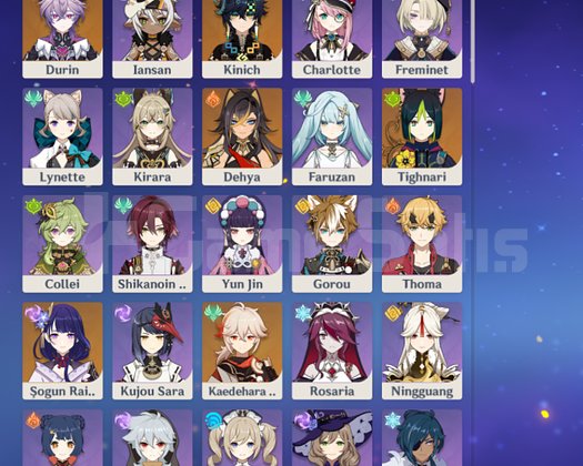 Kinich + sig - raiden + sig - kazuha - durin