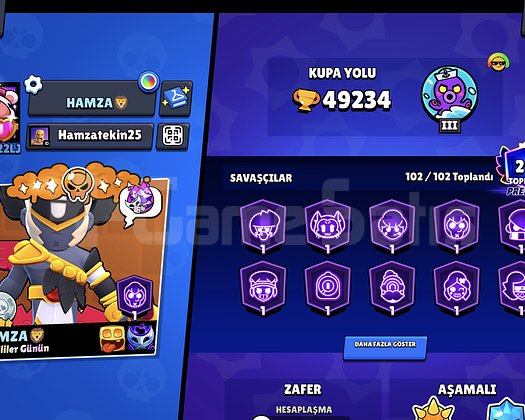 FULL HESAP 49K KUPASI 102 KARAKTER 220 KOSTÜMLER
