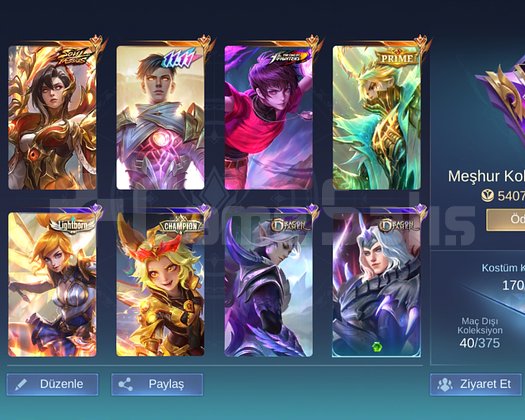 Mobile Legends Bol Kostümlü Sıralama Kasmalık Hesa