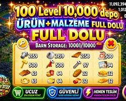 100 LEVEL 10.000 DEPO FULL MALZEME DOLU HESAP