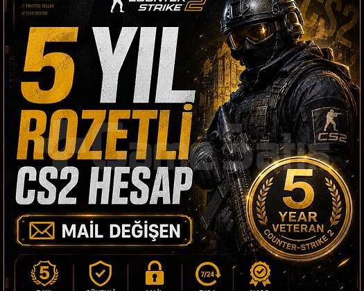 5 Yıl Rozetli Mail Değişen CS2 Hesap