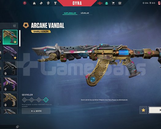 TR RGX KARAMBİT ARCANE VANDAL DOLU