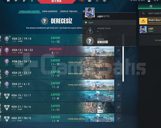 Ascendant 1 fresh hesap şuan unranked 1 maç lazım