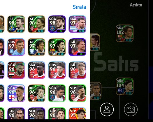 3230+kg eksi MC yok süper lig kadrolu 100 rezerv