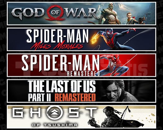 GOW + Miles + Spider 1 + TLOU2 + Tsushima