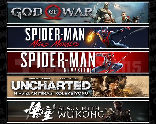 GOW + Miles + Spider 1 + Uncharted + Wukong