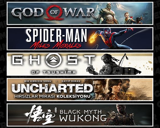 GOW + Miles + Tsushima + Uncharted + Wukong