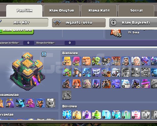 Satılık coc hesabı pazarlık var