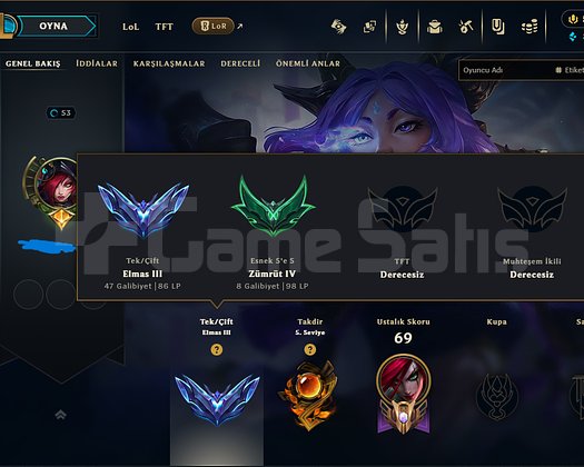 TR 60 wr yüksek mmr