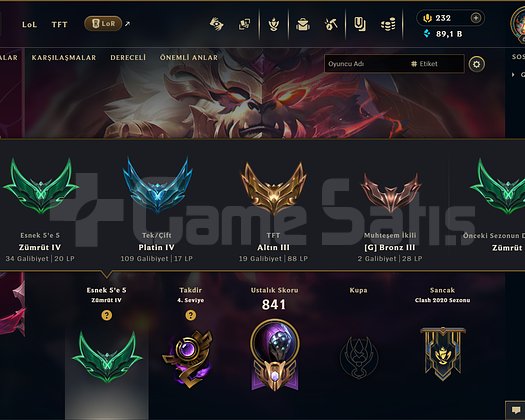721 KOSTÜM 606 LVL PLATIN EFSANE DOLU MAİL HESAP