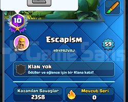 10 yıl oynadı rozetli 59 lvl 11500 kupa