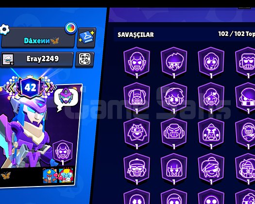 71K BRAWL STARS HESAP 102 KARAKTET