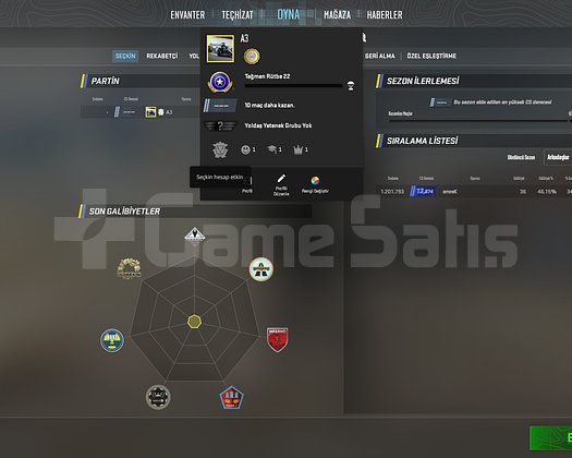 CS2 SEÇKİN AKTİF UNRANKED HESAP fresh