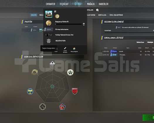 CS2 SEÇKİN AKTİF UNRANKED HESAP fresh