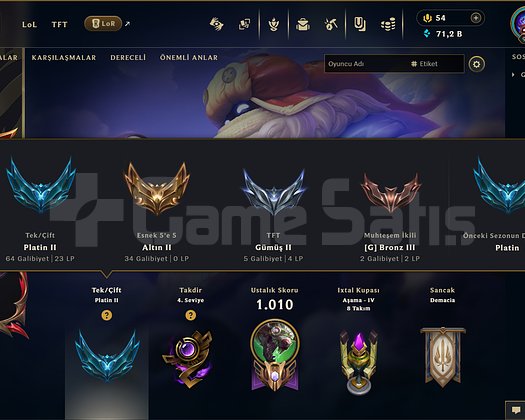 606 KOSTÜM 901 LVL PLATIN EFSANE DOLU MAİL HESAP