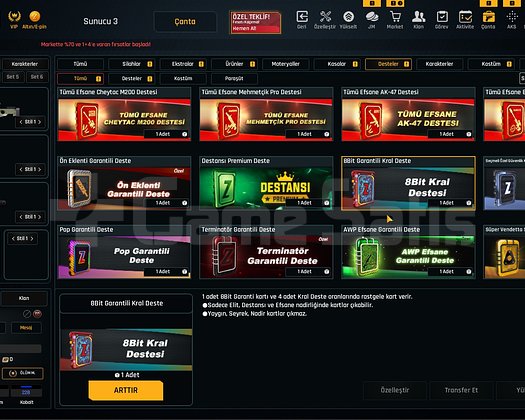 Sınırsızlı 33K Materyalli 58 Seviye Zula Hesabı