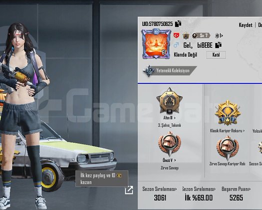 Acil satilik Pubg mobile  hesabi
