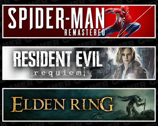 Spider Man RE + Resident Evil Requiem + Elden Ring