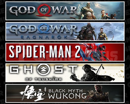 GOW + Ragnarök + Spider 2 + Tsushima + Wukong