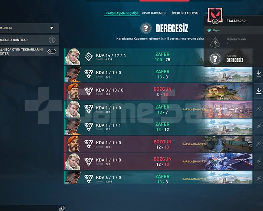 TR VALORANT UNRANKED MAİL DEĞİŞEN HESAP 20 LEVEL
