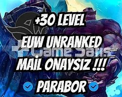 EUW + UNRANKED + MAİL ONAYSIZ + HESAPLAR!