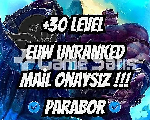 EUW + UNRANKED + MAİL ONAYSIZ + HESAPLAR!