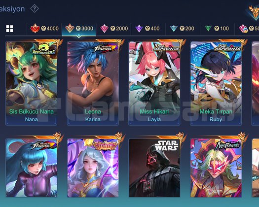 7 LEGEND MEGA 1 OLMAK ÜZERE BOL KOSTÜMLÜ HESAP