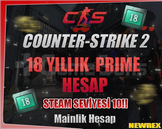 STEAM 18 YILLIK TÜRKİYE MAĞAZA CS2 PRİME HESAP
