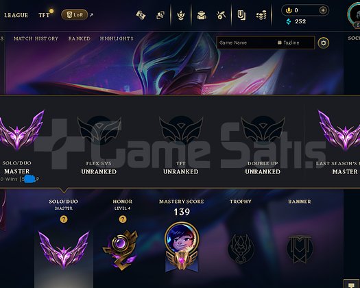 Euw Master +500 LP Hesap Ilk Mailli GM Peak