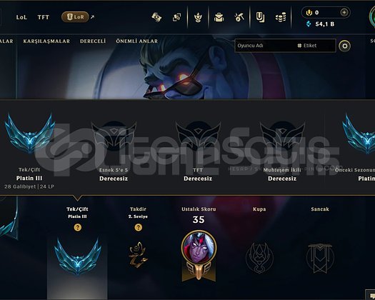 EUW PLAT 3 +30 -10 HESAP