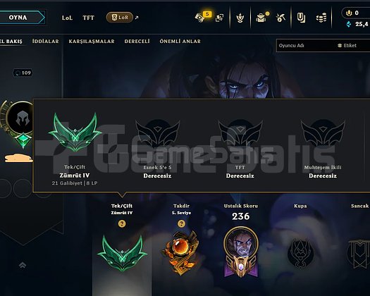EUW ZÜMRÜT 4 +30 -10 65 WR - PULSEFIRE EZREAL
