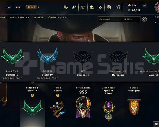 611 KOSTÜM 864 LVL 83K ÖZ EFSANE DOLU MAİL HESAP
