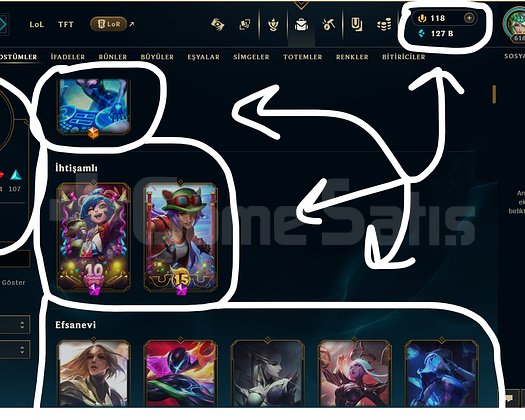 TR / 616 LEVEL / 181 SKİN / 144 HERO +MAİL