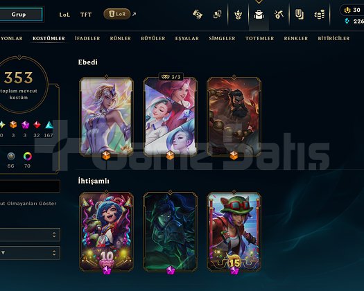 LOL 722 LVL 353 KOSTÜM MAİL DEGİSEN