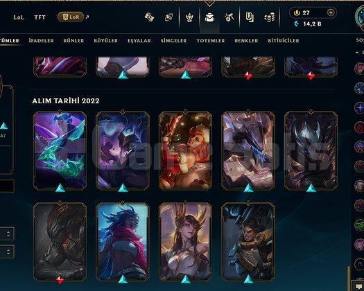 LEAGUE OF LEGENDS 96 KOSTÜMLÜ MAİNLİK HESAP