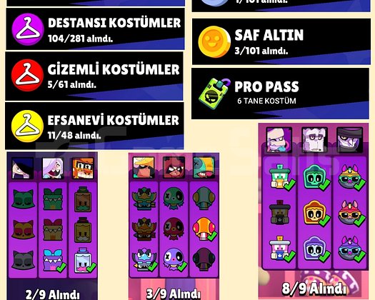 92K 336 KOSTÜM 102 KARAKTERLİ DOPDOLU 2019 HESABI