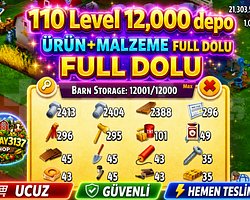 110 LEVEL 12.000 DEPO FULL MALZEME DOLU HESAP