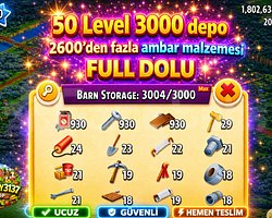 50 LEVEL 3000 DEPO FULL AMBAR DOLU HESAP
