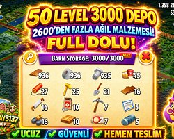 50 LEVEL 3000 DEPO FULL AĞIL DOLU HESAP