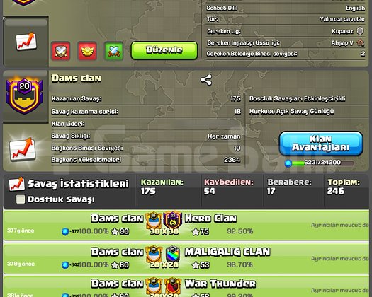 20 LEVEL GÜZEL İSİMLİ ŞAMPİYON 2 LİGLİ KLAN