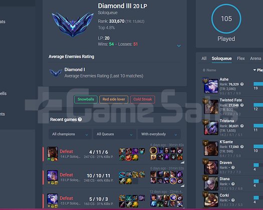 HESAP SAHİBİNDEN DİAMOND 3 MASTER ELO.