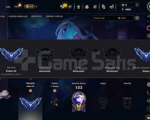 HESAP SAHİBİNDEN DİAMOND 3 MASTER ELO.