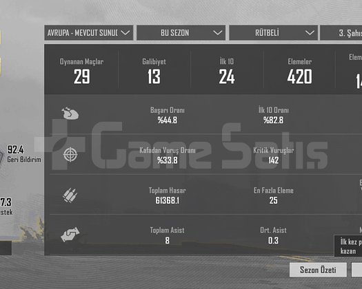 PUBG MOBİLE 14 KD 2 ÖLÜM DUYURULU HESAP
