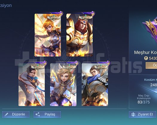 109 yıldız hesap son seviye klan full lightborn