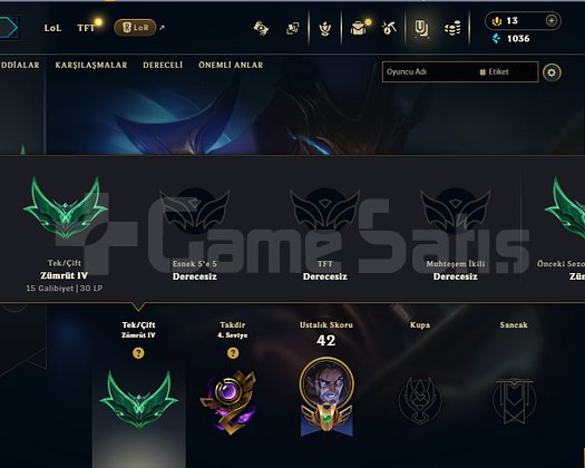 EUW ZÜMRÜT 4 +30 -10 AZ OYUNLU