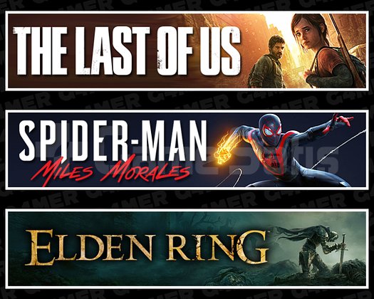 The Last Of Us 1 + Spider Man Miles + Elden Ring