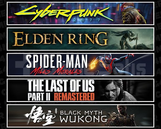 Cyberpunk + Elden + Miles + TLOU2 + Wukong
