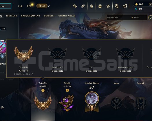 30LV EUW GOLD 3 6 KOSTÜM  60+hero